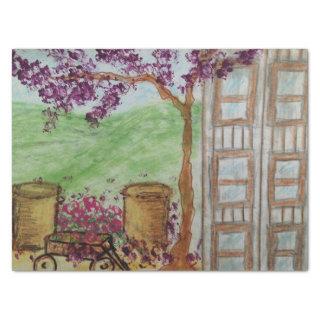 Little Wagon with Blooms Tissue Paper