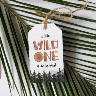 Little Wild One Rustic Woodland Baby Shower Gift Tags