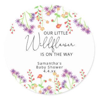 Little wildflowers is on the way classic round sticker