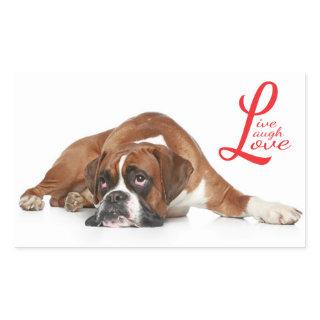 Live, laugh, Love Boxer Puppy Dog Greeting Sticker