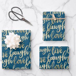 Live Laugh Love Faux Gold Lettering Pattern  Sheets