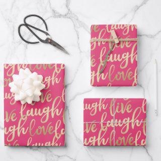 Live Laugh Love Faux Gold Lettering Pattern  Sheets