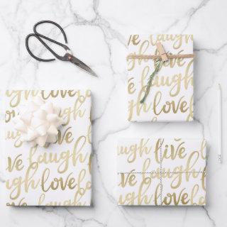 Live Laugh Love Faux Gold Lettering Pattern  Sheets