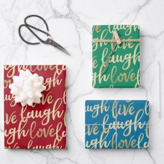 Live Laugh Love Faux Gold Lettering Pattern  Sheets