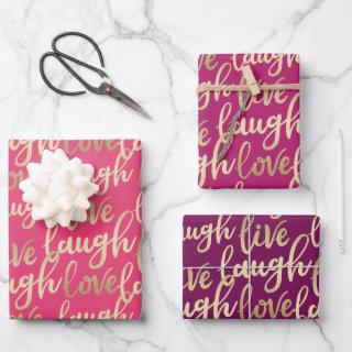 Live Laugh Love Faux Gold Lettering Pattern  Sheets