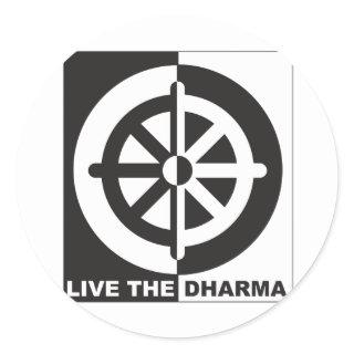 Live the Dharma Classic Round Sticker