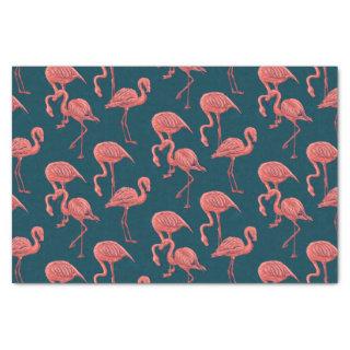 Living coral flamingo pattern tissue paper