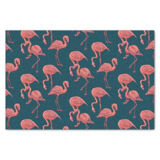 Living coral flamingo pattern tissue paper