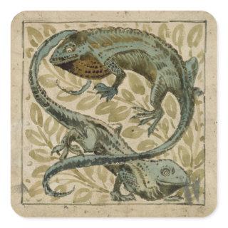 Lizards, design for a tile (w/c on paper) square sticker