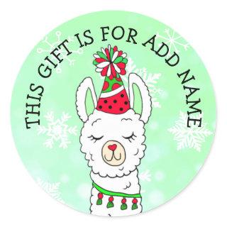 LLama Gift Tag,  This Gift is For Christmas Classic Round Sticker