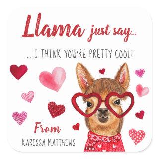 Llama Just Say | Personalized Valentine Stickers