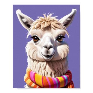 Llama Wrapped in Warmth: Scarf Edition Poster