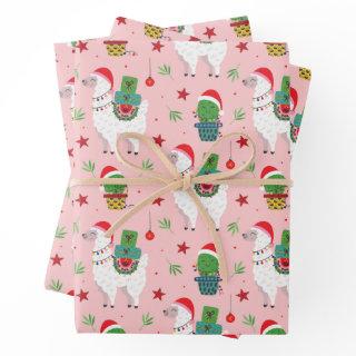 Llamas and Cacti Christmas Pattern  Sheets