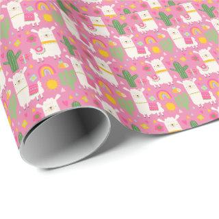 Llamas Rainbows Green Cactus Light Girly Pink Cute