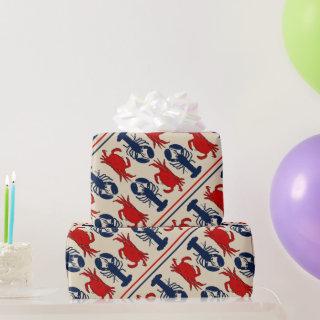 Lobster and Crab Pattern Gift Wrap