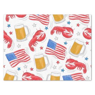 Lobster Beer Flag Star Tissue Paper