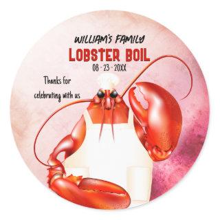 Lobster Chef Seafood Theme Classic Round Sticker