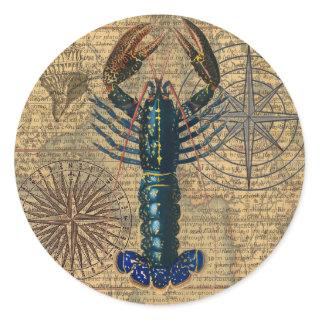 Lobster Crawfish Shellfish Seafood Ocean Classic Round Sticker