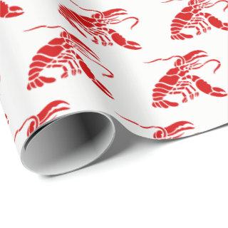 Lobster Silhouette #1 Drawing Red