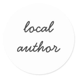 local author classic round sticker