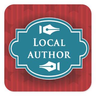 Local Author Square Book Cover Sticker
