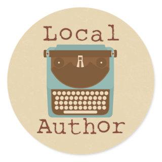 Local Author Typewriter Round Sticker