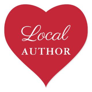 Local Author Writer Book Promo Red Heart Heart Sticker