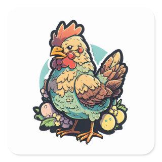Local Egg Dealers Farmers Funny Chicken Lover Square Sticker