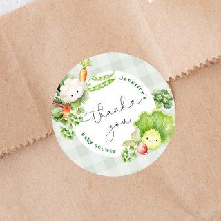 Locally grown Farmers market baby shower thank you Classic Round Sticker