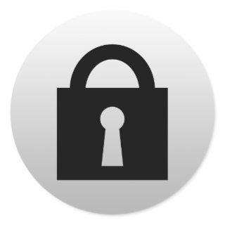 Lock. Top Secret or Confidential Icon. Classic Round Sticker