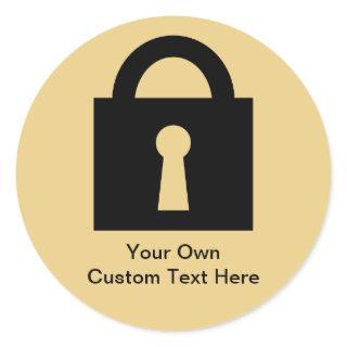 Lock. Top Secret or Confidential Icon. Classic Round Sticker