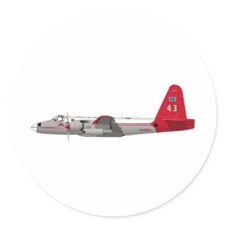 Lockheed P-2V Neptune Tanker Classic Round Sticker