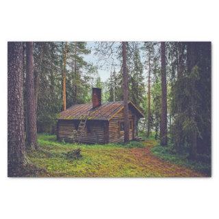 Log Cabin in Woods Decoupage Tissue Paper