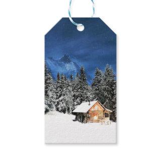 Log Cabin Mountain View Gift Tags