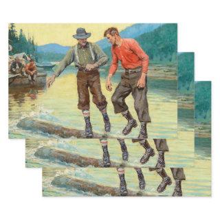 “Log Rollers” Western Art by Philip R Goodwin  Sheets