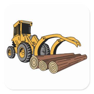 Logging Loader Square Sticker