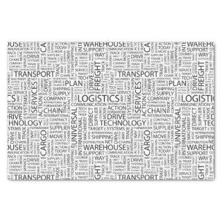 LOGISTICS pattern with words Tissue Paper