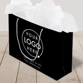 Logo Corporate | Black Company Minimalist Large Gift Bag