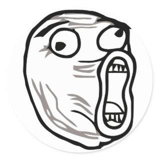 lol face meme humor rofl omg omfg classic round sticker