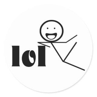 lol stick man classic round sticker