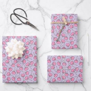 Lollipop Pattern, Pink Lollipops, Heart Lollipops  Sheets