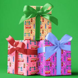 London Christmas Colorful Pattern Background  Sheets