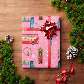 London Christmas Pink Pattern Background