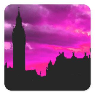 London City Sunset Square Sticker