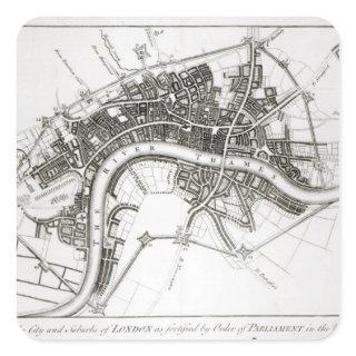 London Fortifications in 1642 and 1643, 1738 Square Sticker