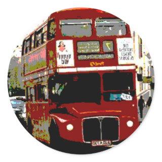 London Red Bus Routemaster Buses Classic Round Sticker