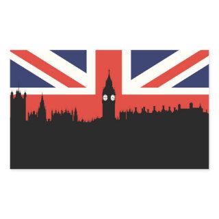 London Skyline | The British Flag Rectangular Sticker
