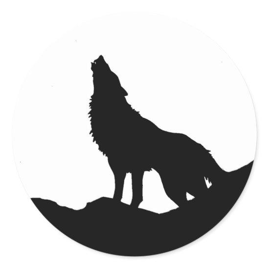 Lone Wolf Standing on a Hill Classic Round Sticker