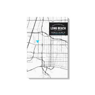 Long Beach City Map + Mark Your Location Canvas Print