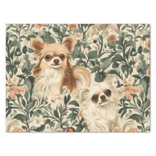 Long Haired Chihuahuas William Morris Decoupage Tissue Paper